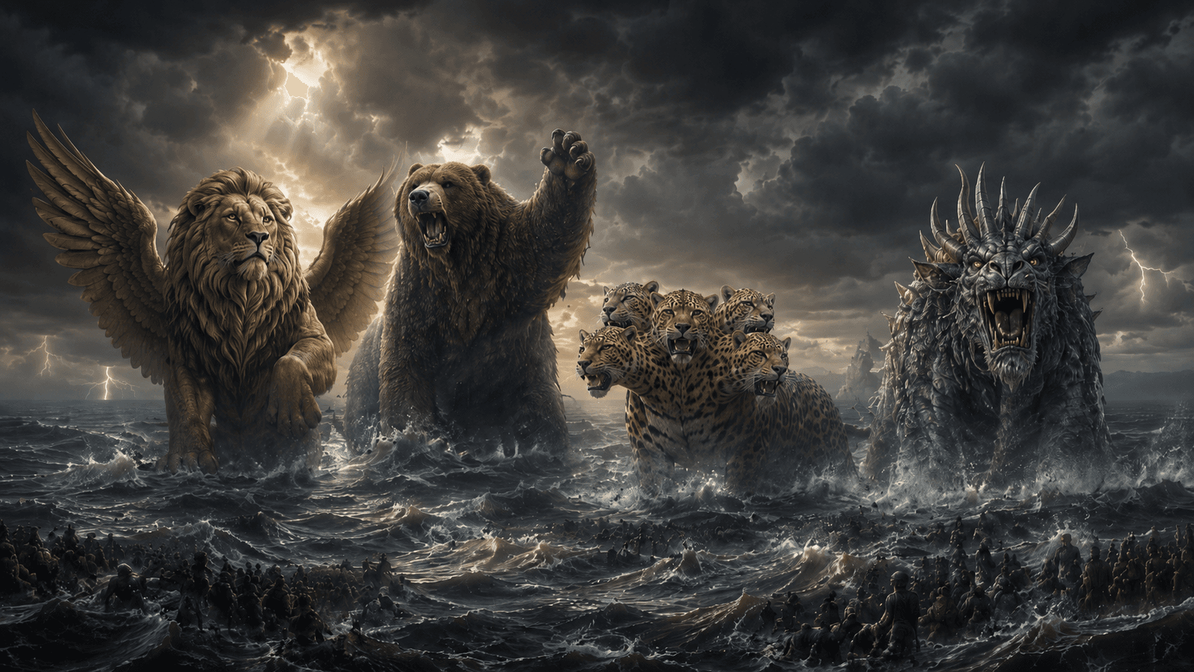 Daniel’s four beasts — kingdoms rising from the sea