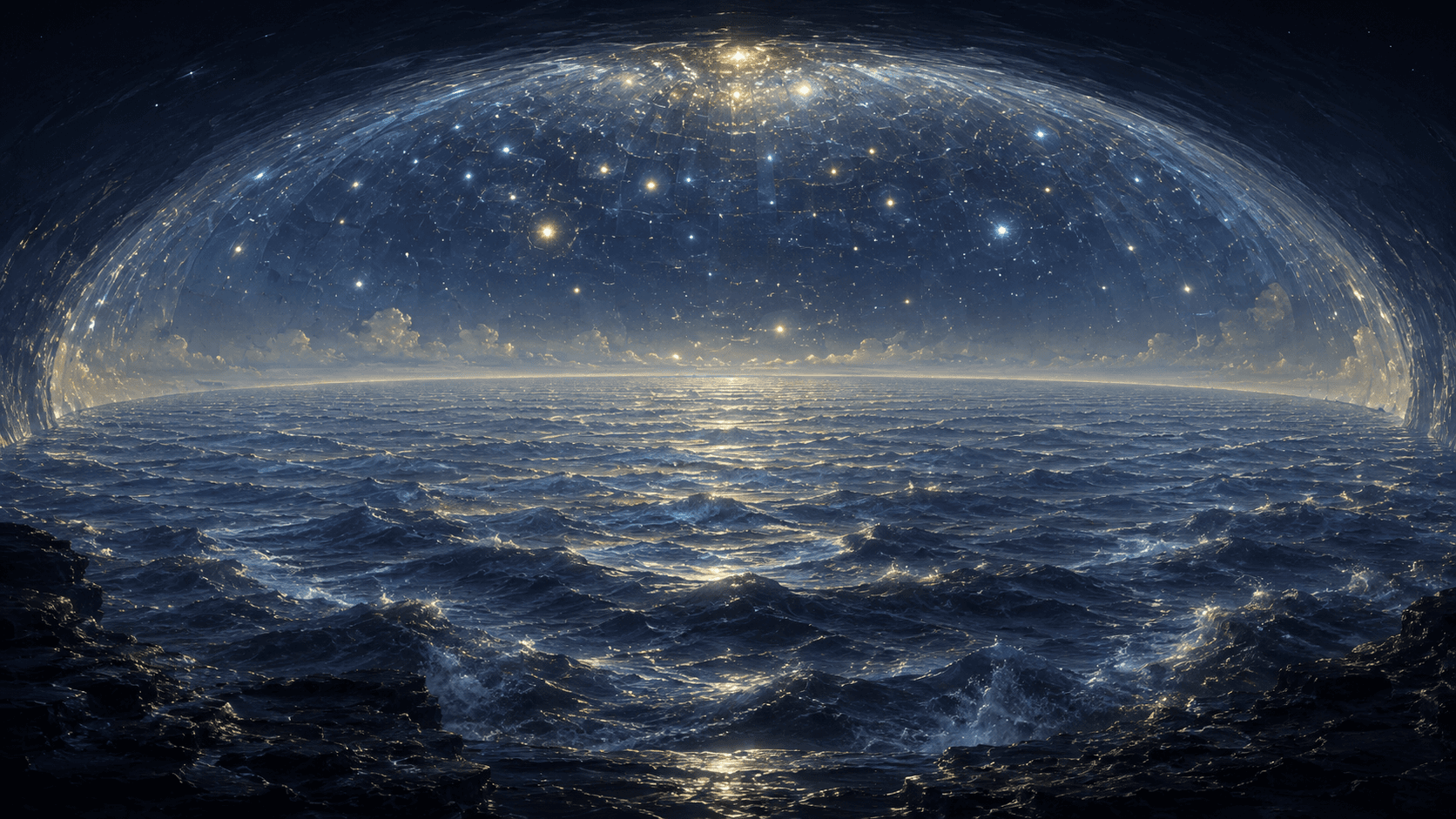 The waters and the firmament — peoples under heaven